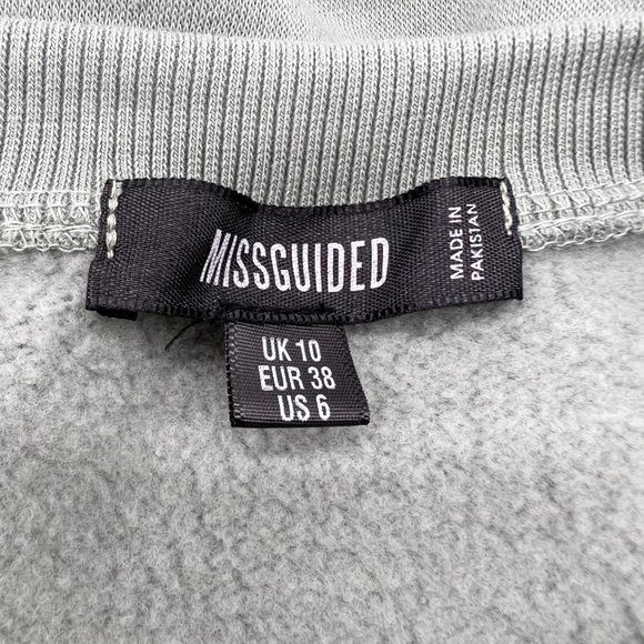 Missguided Colorblock Crewneck Sweatshirt Sweater Green Cream Size US 6 - Picture 6 of 9